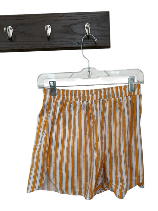 Azura Size S Orange & Blue Cotton Long Sleeve Bralette Stripes Short Set Orange & Blue / S