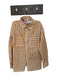 Azura Size S Orange & Blue Cotton Long Sleeve Bralette Stripes Short Set Orange & Blue / S