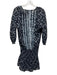 Ulla Johnson Size 2 Black & White Cotton V Neck Tie Dye Detail Mini Dress Black & White / 2
