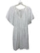 Velvet Size XS White Linen 1/2 Sleeve V Neck Above knee Dress White / XS
