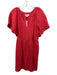 Velvet Size XS Red Linen V Neck 1/2 Sleeve Above knee Dress Red / XS