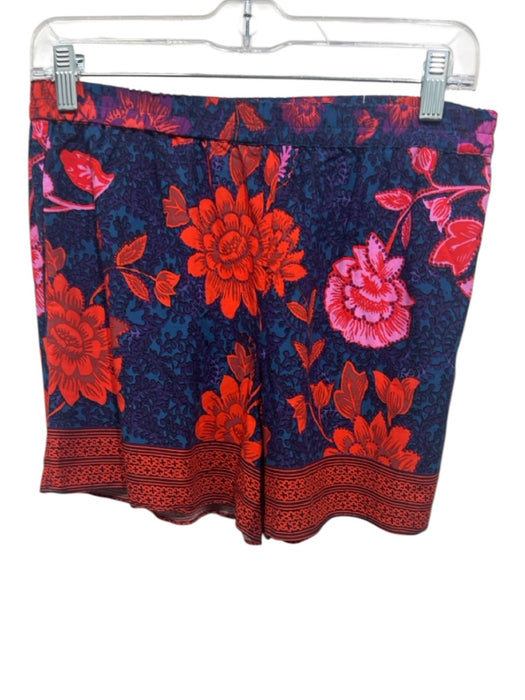ett:twa Size XS Dark Teal, Red & Pink Rayon Blend floral print Shorts Dark Teal, Red & Pink / XS