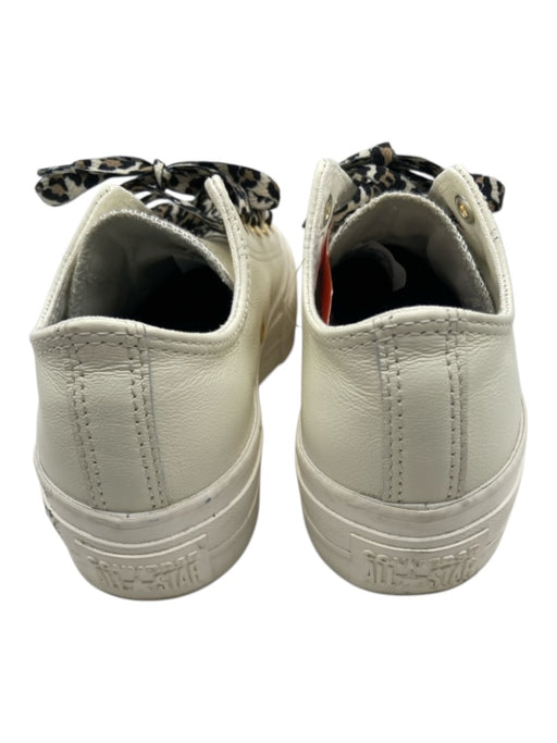 Converse Shoe Size 6.5 White Synthetic Lace Up Cheetah Print Platform Shoes White / 6.5