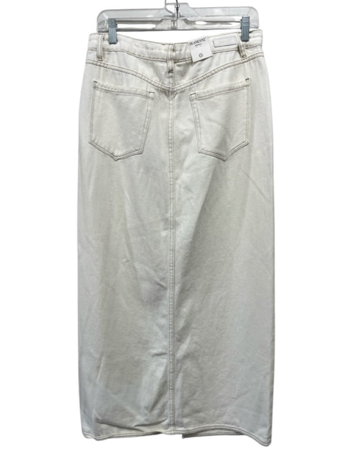 Blank NYC Size 29 Cream White Cotton Denim Contrast Stitch Maxi Skirt Cream White / 29