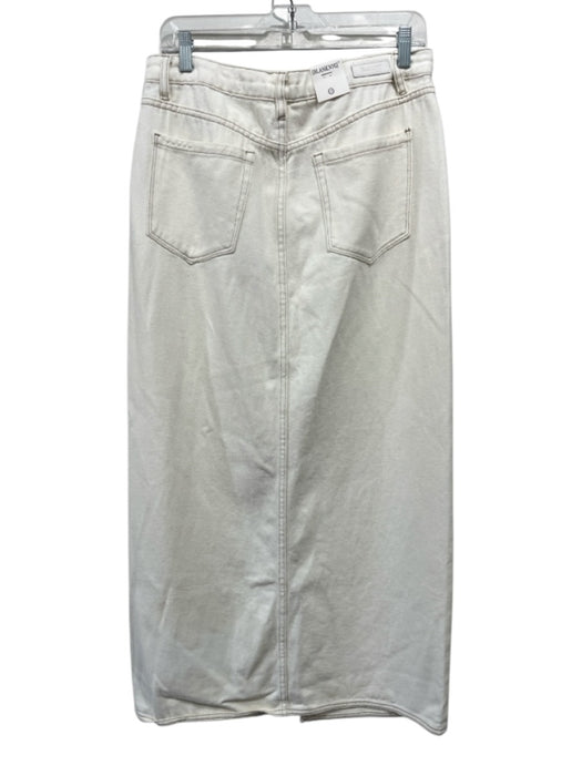 Blank NYC Size 29 Cream White Cotton Denim Contrast Stitch Maxi Skirt Cream White / 29
