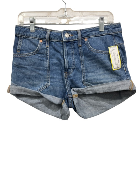 We The Free Size 26 Medium Wash Cotton Denim Cuffed Button Fly Shorts Medium Wash / 26