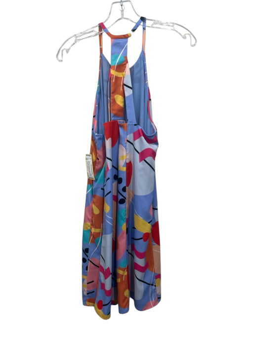 CROSBY by Mollie Burch Size L Blue & Multi Polyester Abstract Print Dress Blue & Multi / L