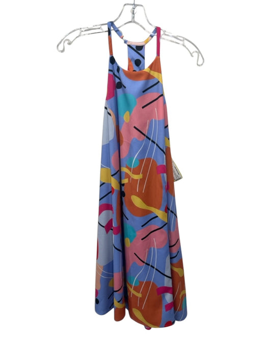 CROSBY by Mollie Burch Size L Blue & Multi Polyester Abstract Print Dress Blue & Multi / L