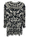 Farm Rio Size XS Black & Cream White Rayon Floral Long Balloon Sleeve Dress Black & Cream White / XS