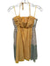 Free People Size S Yellow, Green, Light Pink Viscose Fabric Block Mini Dress Yellow, Green, Light Pink / S