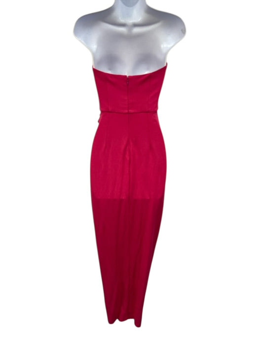NBD Size S Hot pink Rayon & Nylon Back Zip Strapless Ruched Gown Hot pink / S