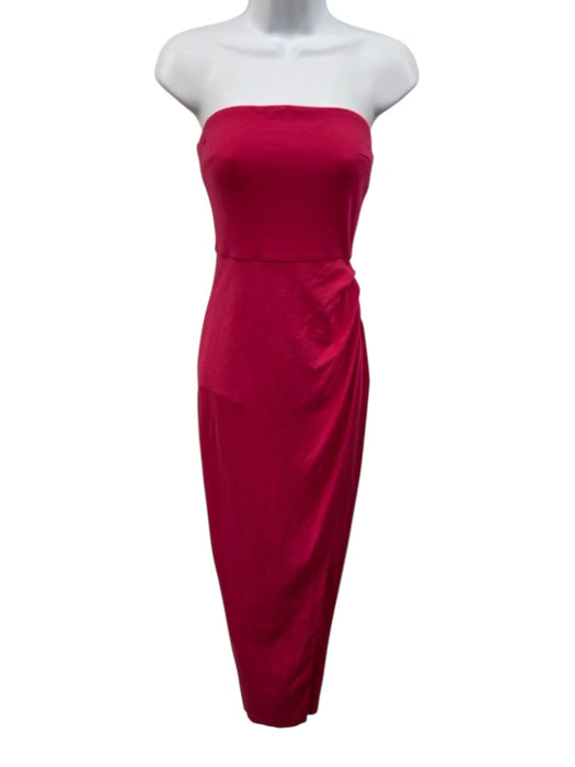NBD Size S Hot pink Rayon & Nylon Back Zip Strapless Ruched Gown Hot pink / S