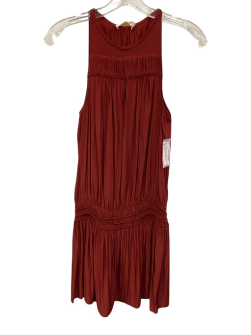Ramy Brook Size S Brick Red Polyester Sleeveless Keyhole Front Dress Brick Red / S