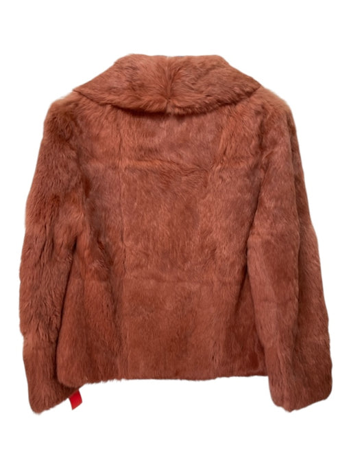 Haute Hippie Size XS Burnt Orange Rabbit Fur Lapel Detail Latch Closure Jacket Burnt Orange / XS