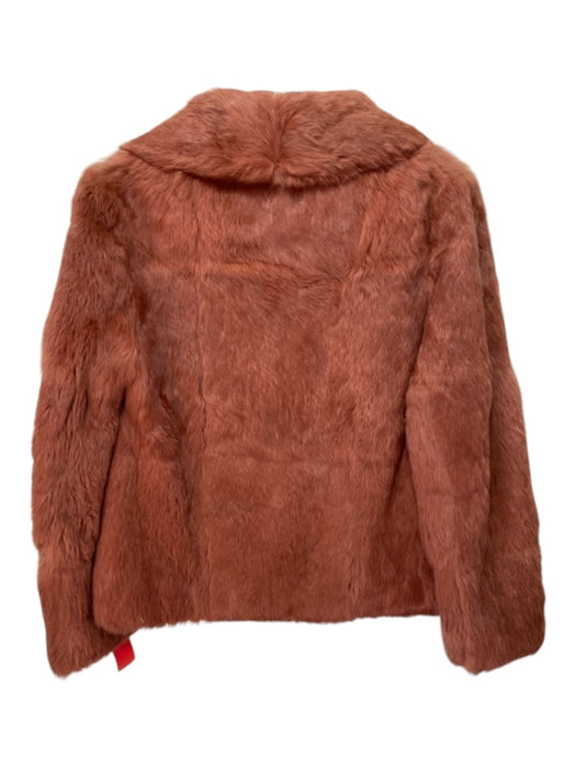 Haute Hippie Size XS Burnt Orange Rabbit Fur Lapel Detail Latch Closure Jacket Burnt Orange / XS