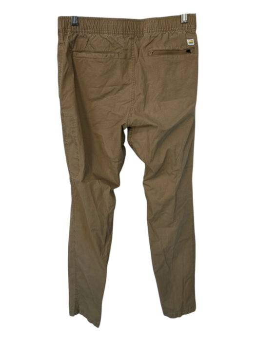 Vuori Khaki Cotton Blend Straight Leg Waist band Front Tie Athletic Pants/Shorts Khaki