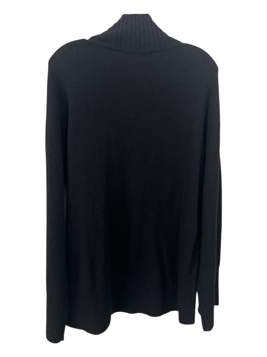 Frame Size Large Black Cashmere Long Sleeve Turtle Neck Ribbed Knit Sweater Black / Large