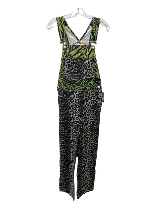 Ganni Size 34 Multicolor Cotton Leopard Print Overalls Jumpsuit Multicolor / 34