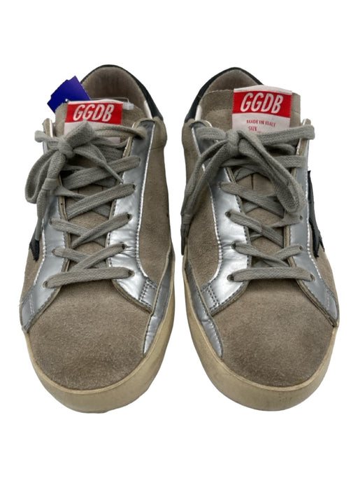 Golden Goose Shoe Size 37 Taupe & Multi Leather Suede Metallic Low Top Sneakers Taupe & Multi / 37