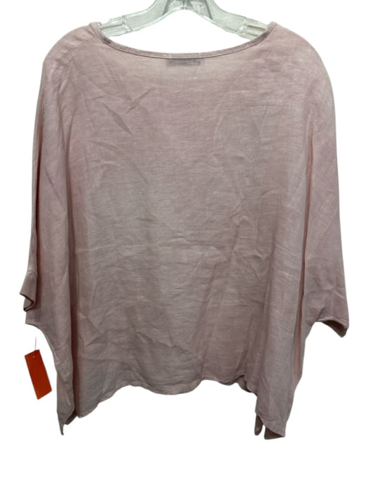 Gigi Moda Size One Size Rose Pink Linen Dolman Sleeve Round Neck Wide Top Rose Pink / One Size