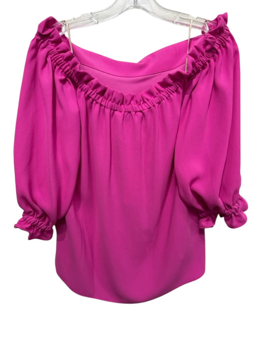Trina Turk Size S Fuchsia Recycled Polyester Long Balloon Sleeve 3/4 Sleeve Top Fuchsia / S