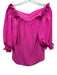 Trina Turk Size S Fuchsia Recycled Polyester Long Balloon Sleeve 3/4 Sleeve Top Fuchsia / S