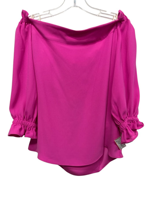 Trina Turk Size S Fuchsia Recycled Polyester Long Balloon Sleeve 3/4 Sleeve Top Fuchsia / S