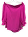 Trina Turk Size S Fuchsia Recycled Polyester Long Balloon Sleeve 3/4 Sleeve Top Fuchsia / S