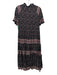 Free People Size M Black, Red, Multi Viscose Pintuck Floral Drawstring Dress Black, Red, Multi / M