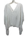 Sana White Viscose Blend V Neck Draped Sleeve Hankerchief Hem Top White