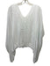 Sana White Viscose Blend V Neck Draped Sleeve Hankerchief Hem Top White