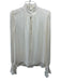 Jonathan Simkhai Size M Cream Silk Lace Trim Button Down Long Balloon Sleeve Top Cream / M