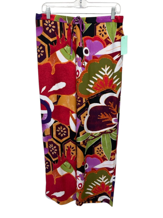 Natori Size S Purple, Orange, Green Polyester Drawstring Waist Abstract Pant Set Purple, Orange, Green / S