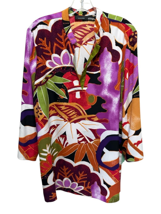 Natori Size S Purple, Orange, Green Polyester Drawstring Waist Abstract Pant Set Purple, Orange, Green / S