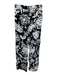 Figue Size 6 Black & White Viscose Shoulder Pads Floral Silhouette Pant Set Black & White / 6