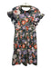 Rebecca Taylor Size 6 Orange & Purple Cotton Short Sleeve Flowers Dress Orange & Purple / 6