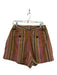 The Great Size 29 Purple & Brown Cotton High Waist Striped Shorts Purple & Brown / 29