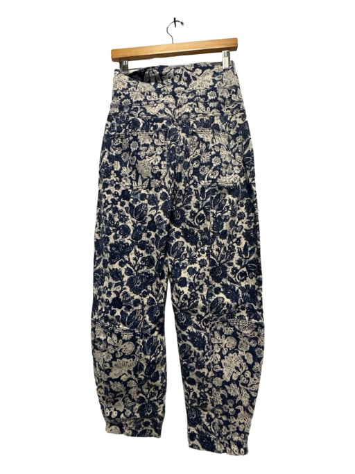 Ulla Johnson Size 6 navy & gray Cotton High Waist Botanical Pants navy & gray / 6