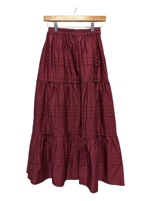 Sea New York Size S Maroon Cotton Elastic Waist Maxi Skirt Maroon / S