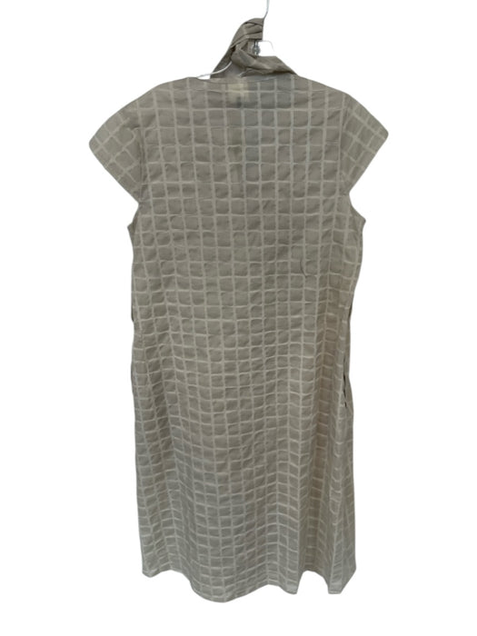 Megan Huntz Size S Taupe Cotton Cap Sleeve Squares Buttons Maxi Dress Taupe / S