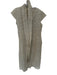 Megan Huntz Size S Taupe Cotton Cap Sleeve Squares Buttons Maxi Dress Taupe / S