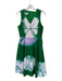 Busayo Size M Green & Purple Cotton Sleeveless Tie Dye V Neck Back Zip Dress Green & Purple / M