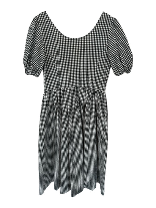 Of Her Own Kind Size M Black & White Organic Cotton Short Balloon Sleeve Dress Black & White / M