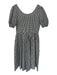 Of Her Own Kind Size M Black & White Organic Cotton Short Balloon Sleeve Dress Black & White / M