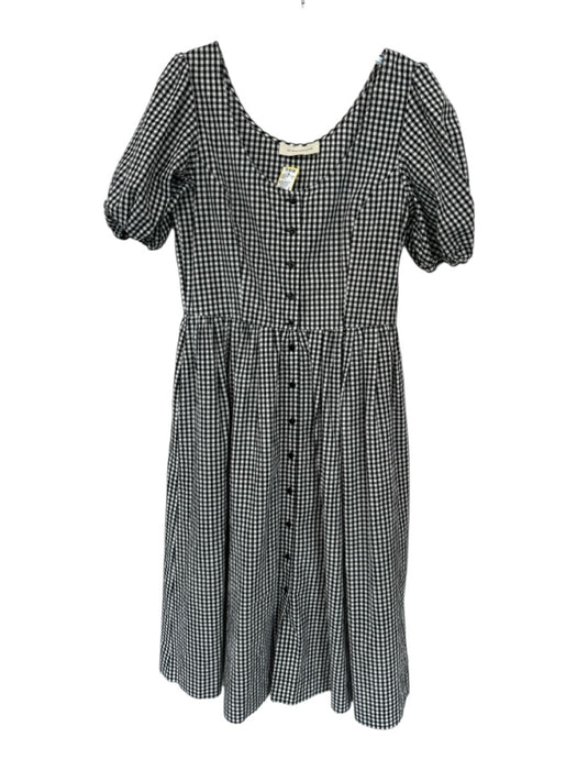 Of Her Own Kind Size M Black & White Organic Cotton Short Balloon Sleeve Dress Black & White / M