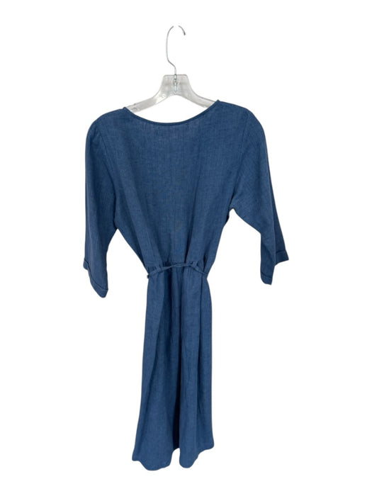 Pyne & Smith Size S Navy Flax 3/4 Sleeve Belt Maxi Dress Navy / S