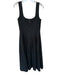 Rebecca Taylor Size 8 Black Cotton Sleeveless Corset Bodice Pleated Midi Dress Black / 8