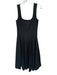 Rebecca Taylor Size 8 Black Cotton Sleeveless Corset Bodice Pleated Midi Dress Black / 8