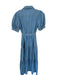 Derek Lam 10 Crosby Size 6 Light Wash Cotton Short Balloon Sleeve Belted Dress Light Wash / 6