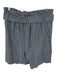 Caron Callahan Size M Navy & Cream Cotton & Linen High Waist Plaid Belted Shorts Navy & Cream / M